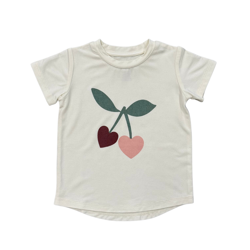 Baby Sprouts Girl's Short Sleeve Tee: Cherries