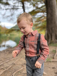 Me & Henry Rust Plaid Atwood Woven Shirt | Rust Plaid