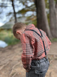 Me & Henry Rust Plaid Atwood Woven Shirt | Rust Plaid