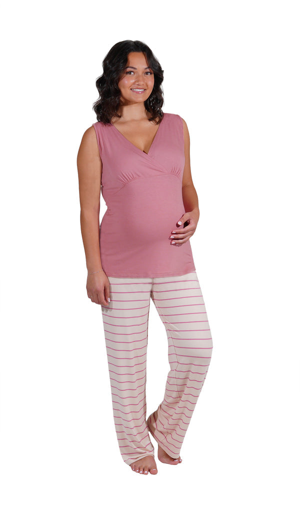 Everly Grey Analise 5-Piece PJ Set | Pink Stripe