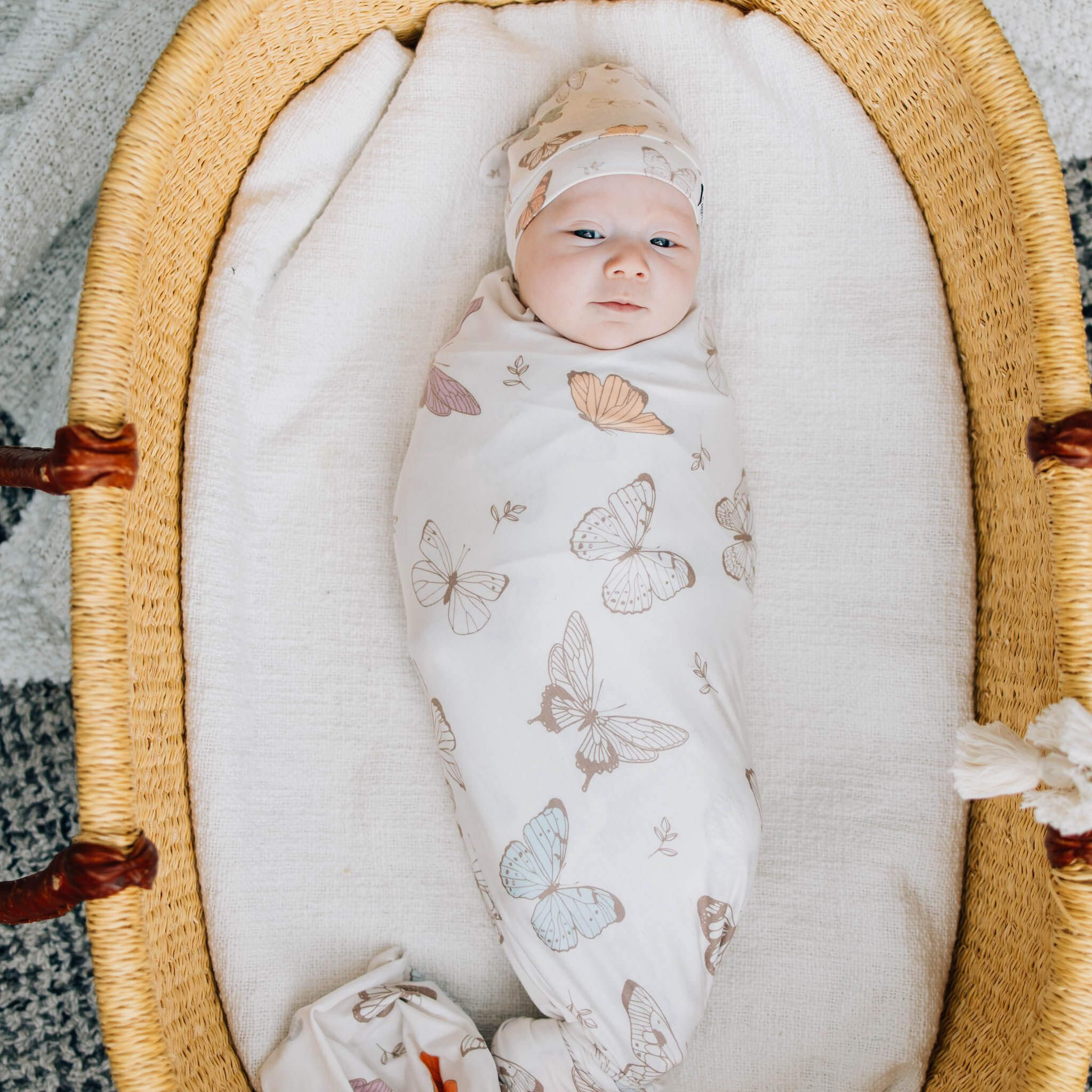 Copper Pearl Knit Swaddle Blanket - Luna