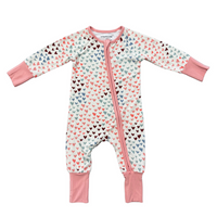 Babysprouts Long Sleeve Zip Romper Rainbow Hearts