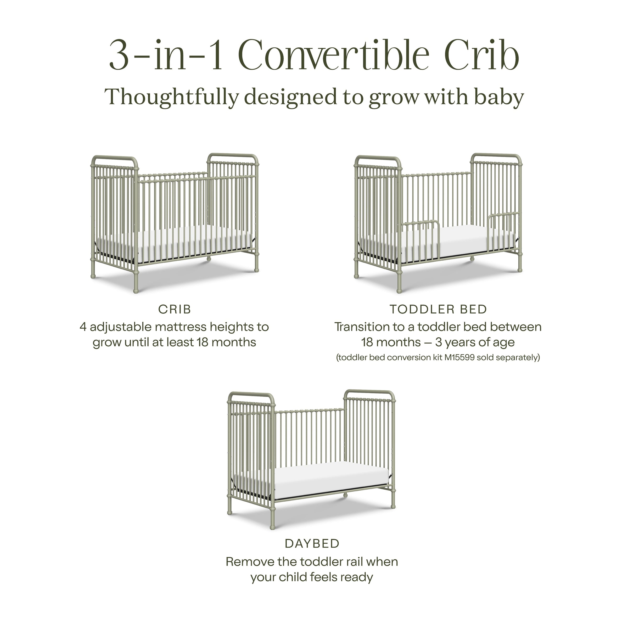 Namesake Abigail 3-in-1 Convertible Crib