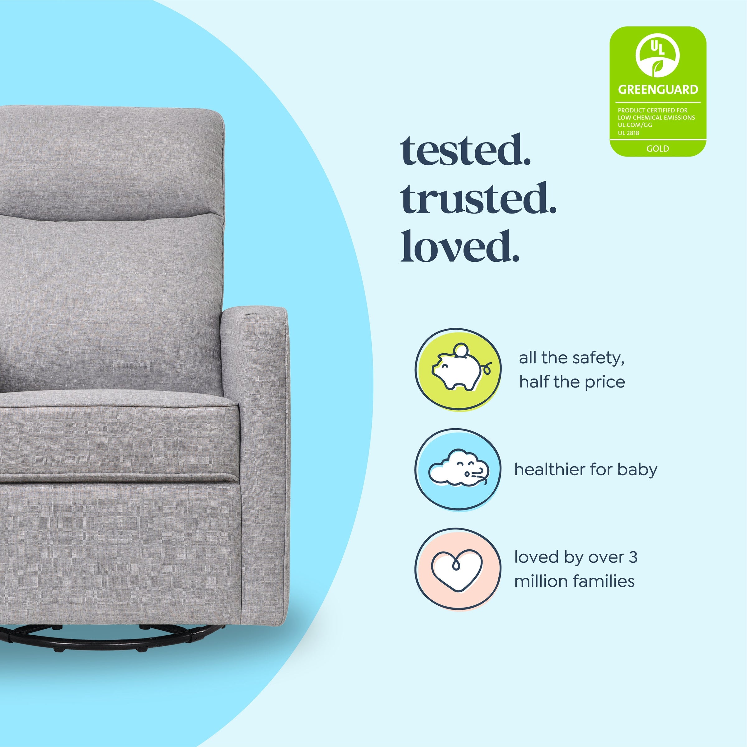 DaVinci Gabby Pillowback Swivel Glider
