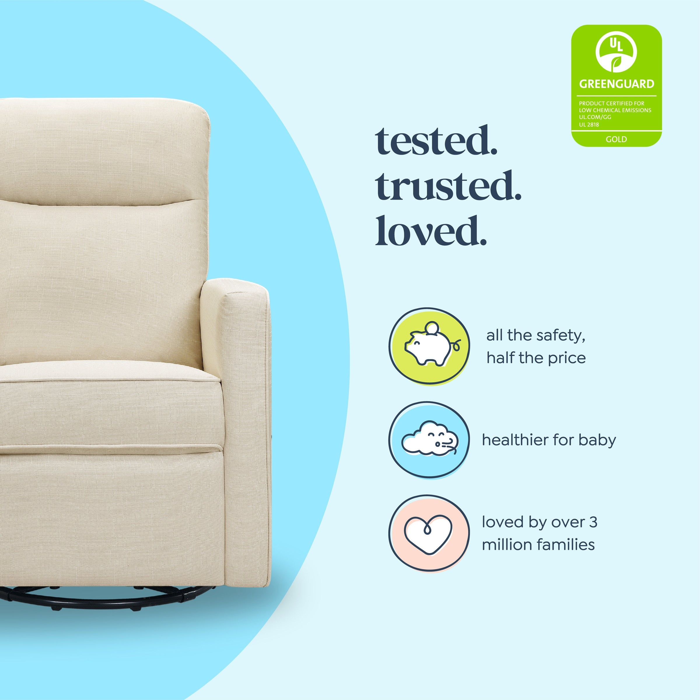 DaVinci Gabby Pillowback Swivel Glider