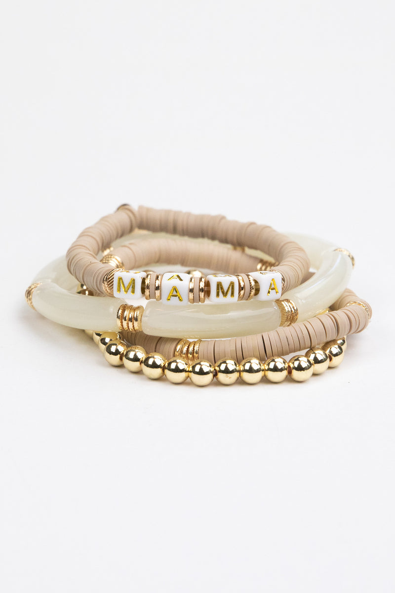 Mama Tubular Beaded Bracelet Set