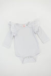 Mila & Rose White L/S Flutter Bodysuit