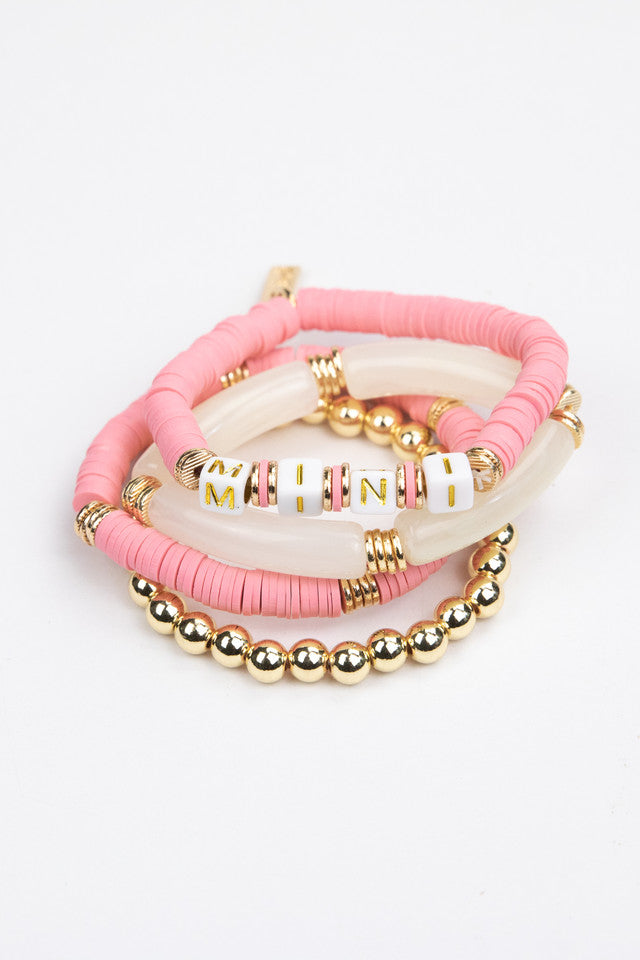 Girls Mini Tubular Beaded Bracelet Set