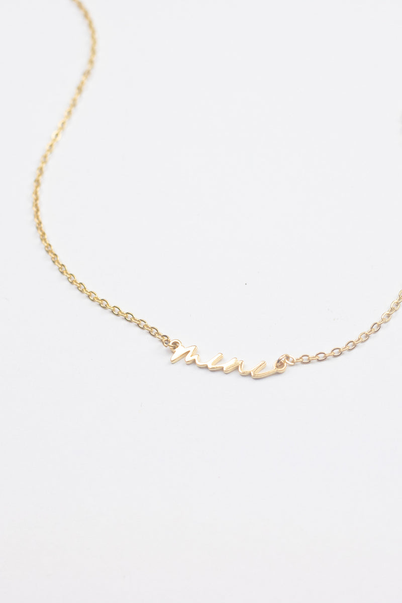 Girls Mini Script Necklace