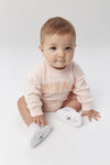 MINI Chenille Sweatshirt Onesie - Light Pink