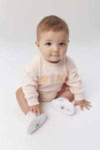 MINI Chenille Sweatshirt Onesie - Light Pink