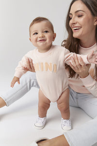 MINI Chenille Sweatshirt Onesie - Light Pink