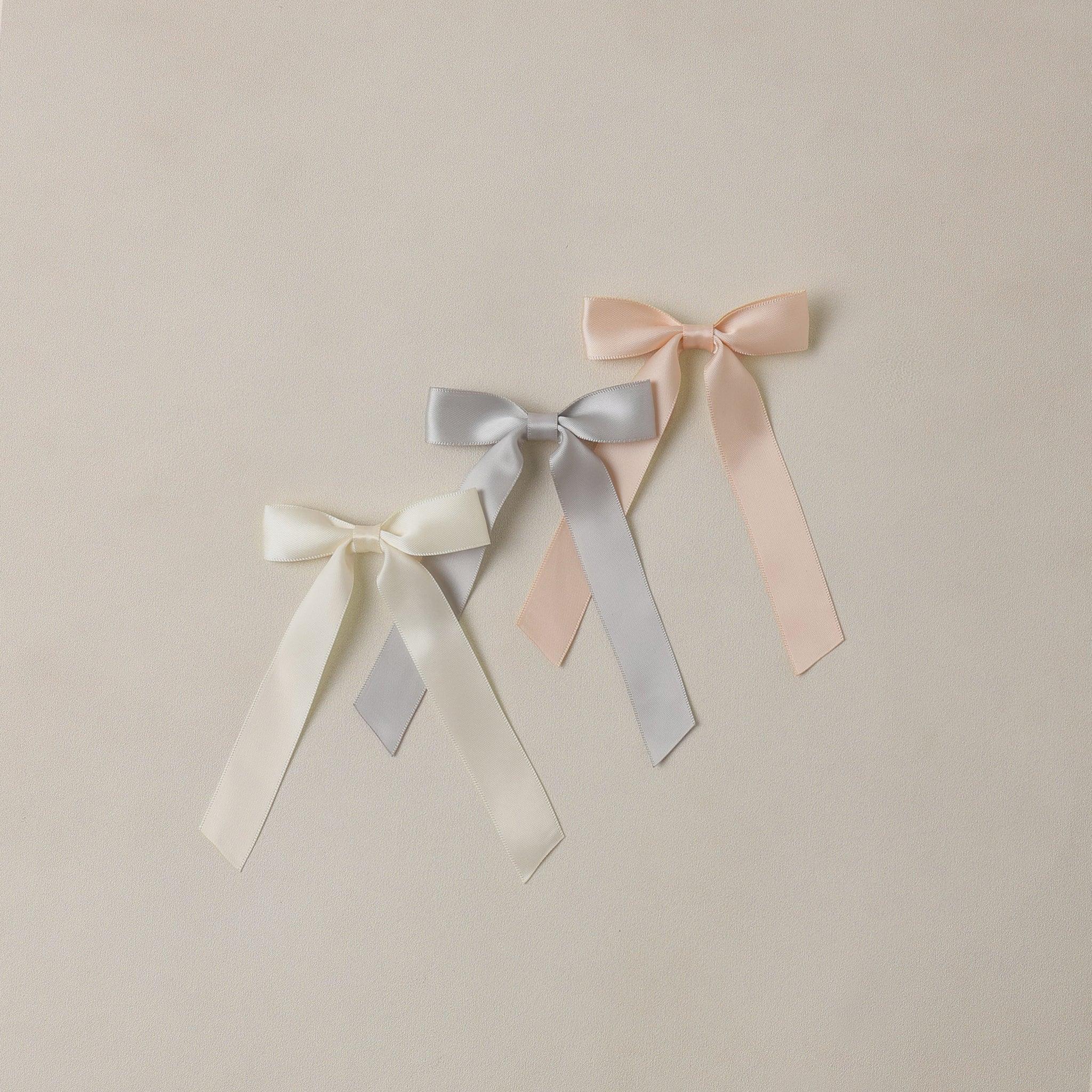 Noralee Satin Ribbon Bows Pearl, Ivory, Mist