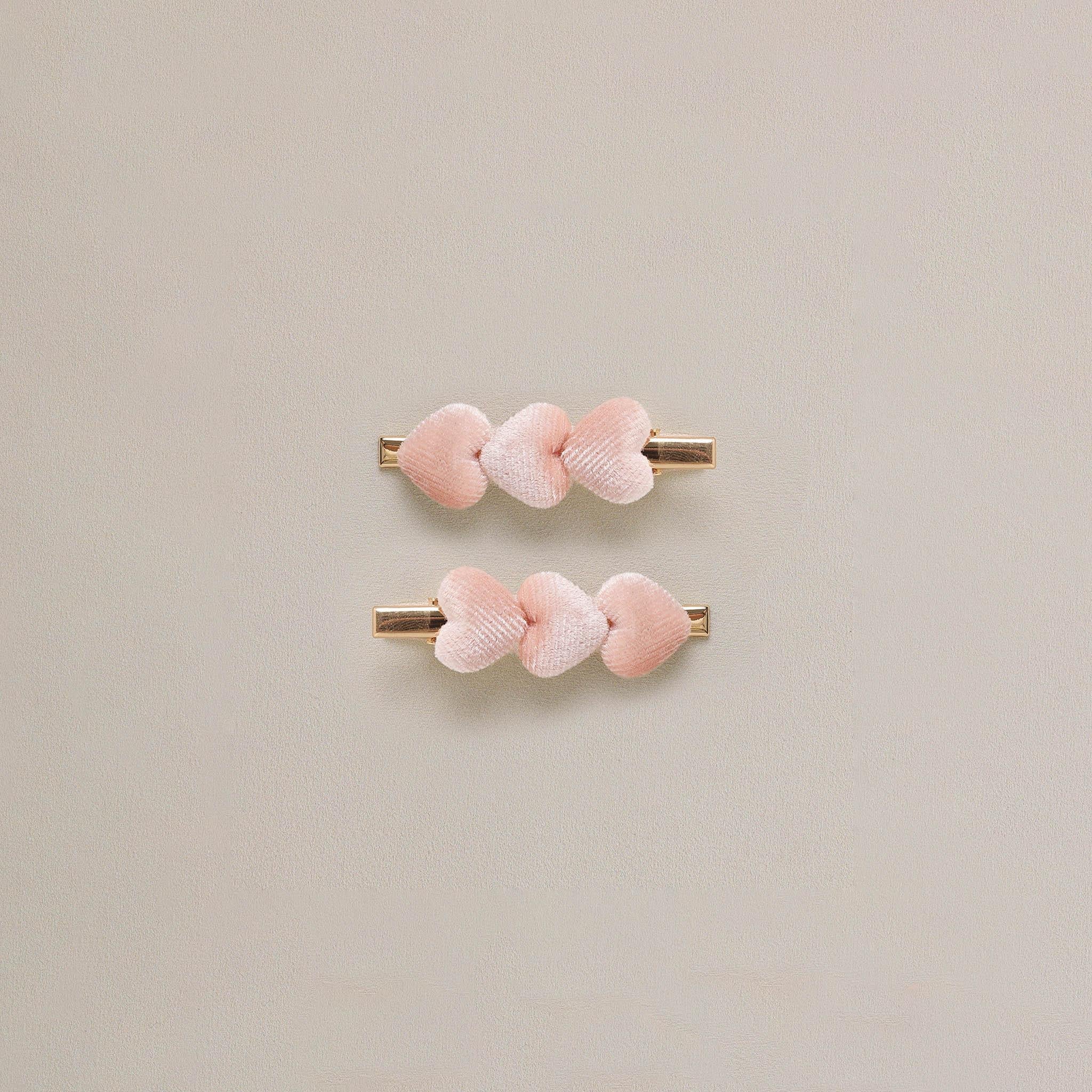 Noralee Velvet Heart Clips | Pink