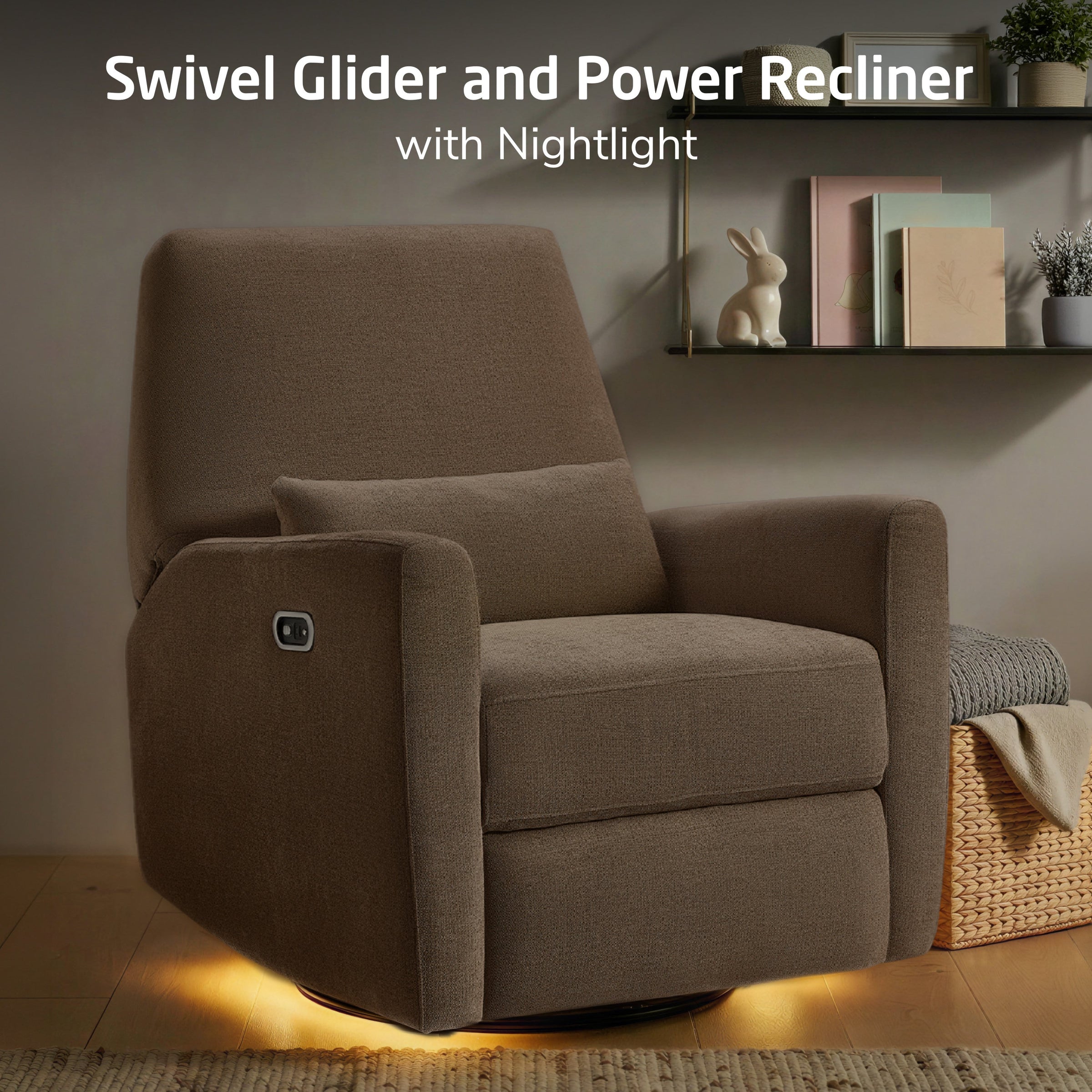 Maxi-Cosi Nursery Ansel Swivel Glider & Power Recliner with Nightlight