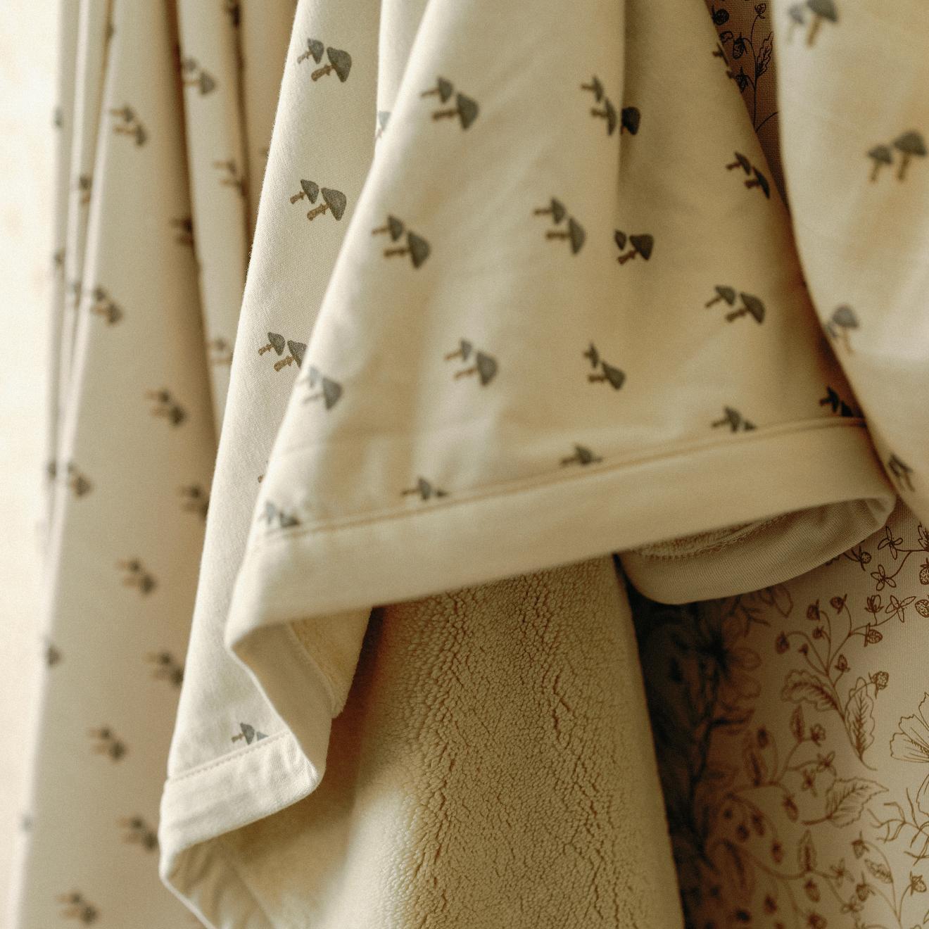 Oilo Mushroom Nursery Cuddle Blanket