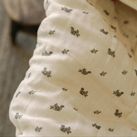 Oilo Squirrel Premium Muslin Crib Quilt & Sham Set