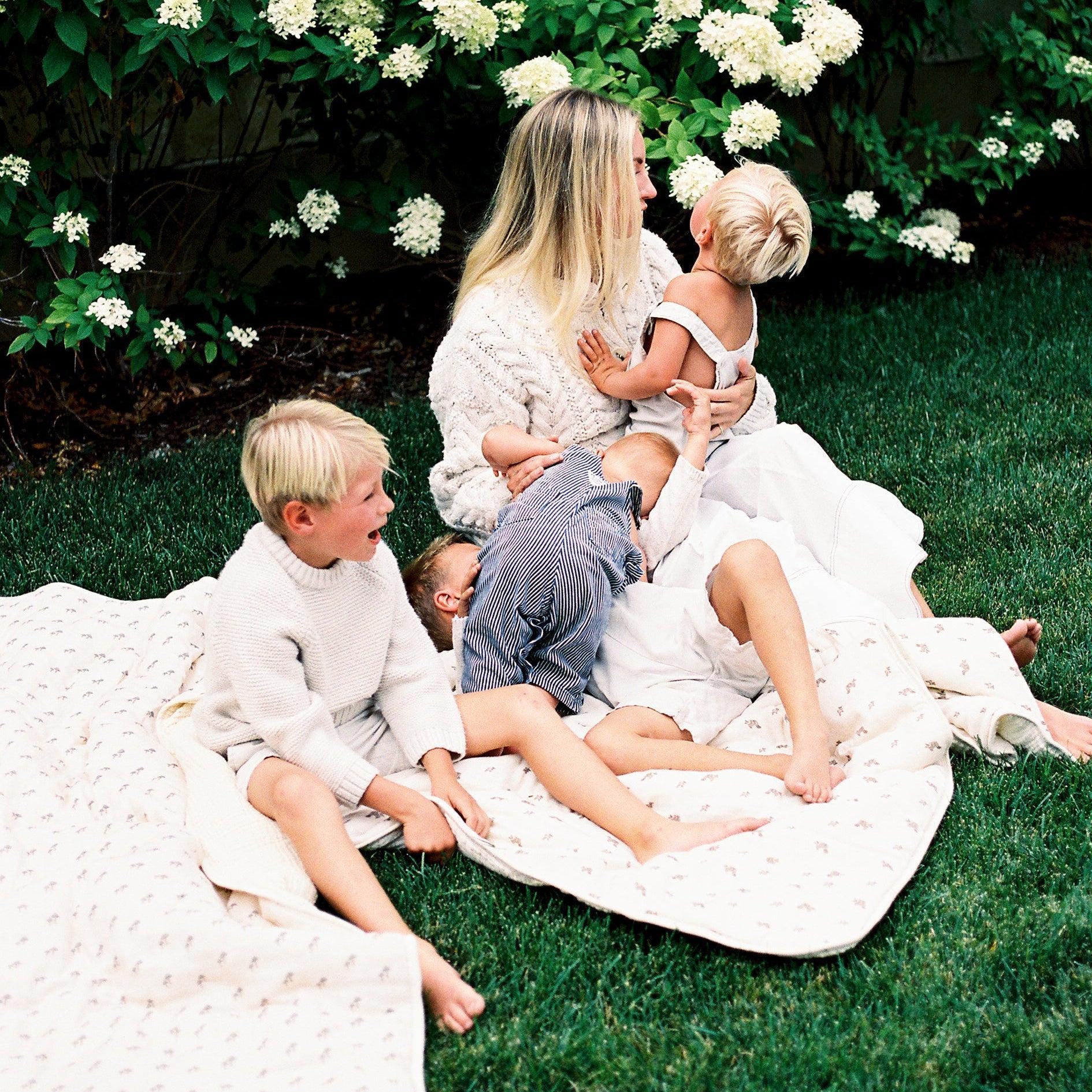 Oilo Squirrel Premium Muslin Crib Quilt & Sham Set