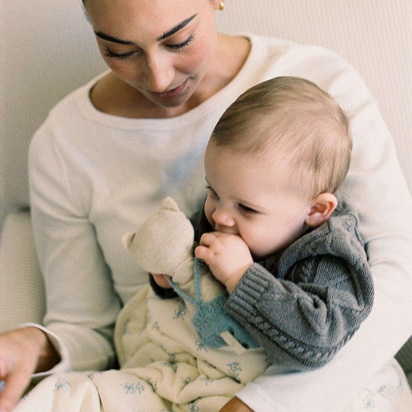 Oilo Bunny & Lily of the Valley Jersey Swaddle Blanket Set