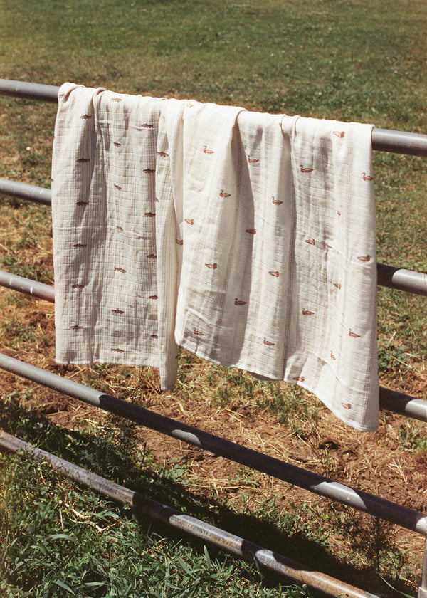Mallard Duck & Trout - Muslin Swaddle Blanket Set