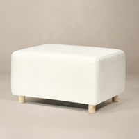 Oilo Ollie Ottoman: Large Stationary Rectangle Ottoman With Wood Legs