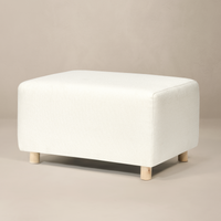 Oilo The Ollie Ottoman: Stationary with Wood Legs