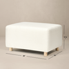 Oilo Ollie Ottoman: Large Stationary Rectangle Ottoman With Wood Legs