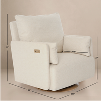 Oilo Ollie Chair and a Half - Swivel Nursery Glider with Back Recline Feature