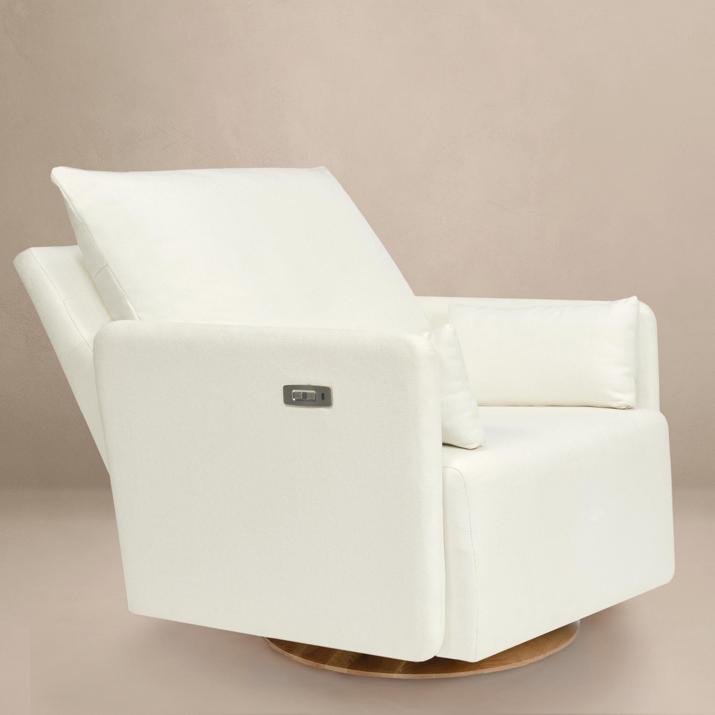 Oilo Ollie: Standard Size Swivel Nursery Glider with Back Recline Feature