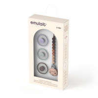 Emulait Pacifier 3-Pack & Clip Gift Set