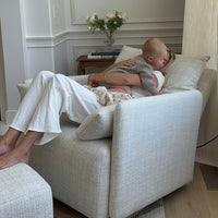Oilo Ollie: Standard Size Swivel Nursery Glider with Back Recline Feature