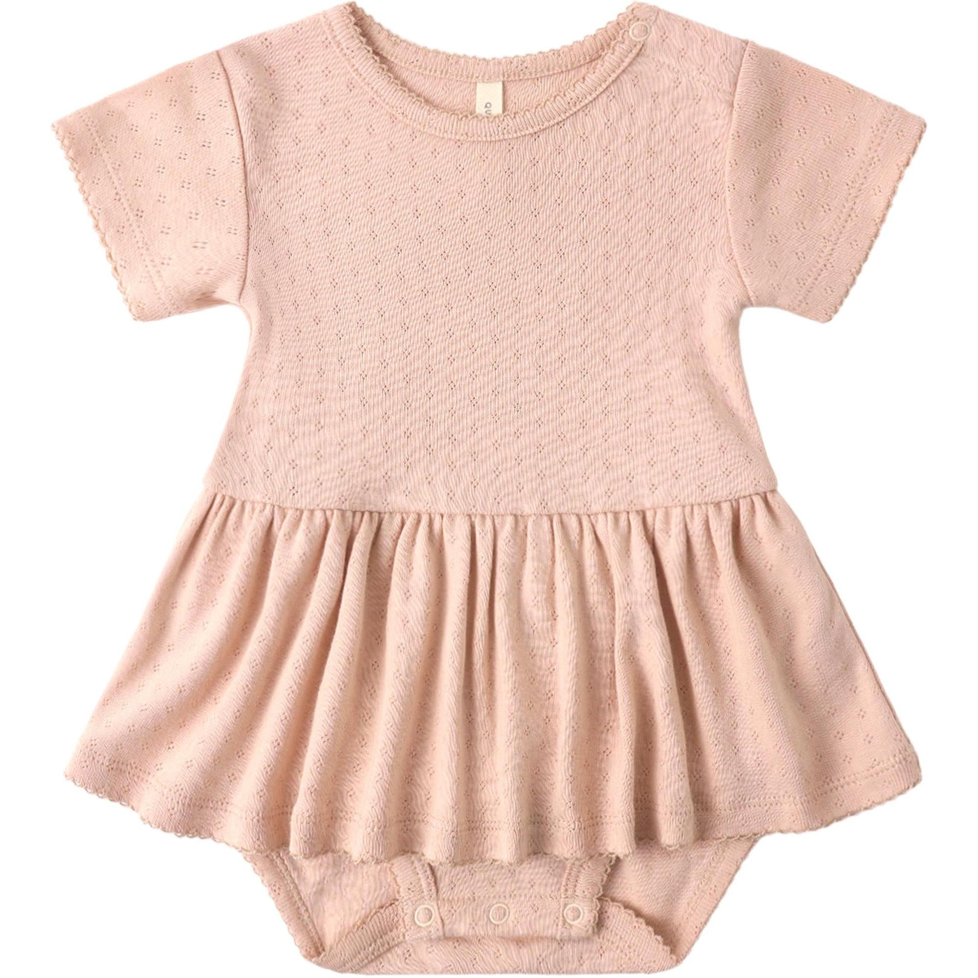 Quincy Mae Pointelle Skirted Bodysuit || Melon