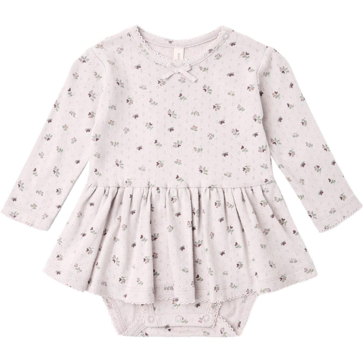 Quincy Mae Pointelle Skirted Bodysuit || Heart Ditsy