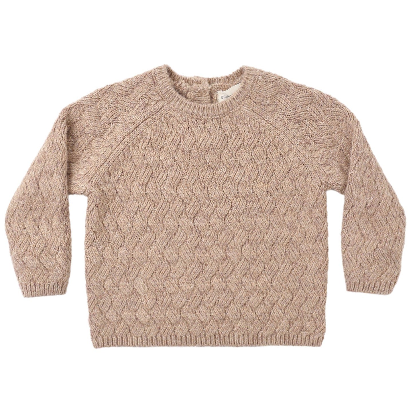Quincy Mae Knit Sweater || Heathered Almond