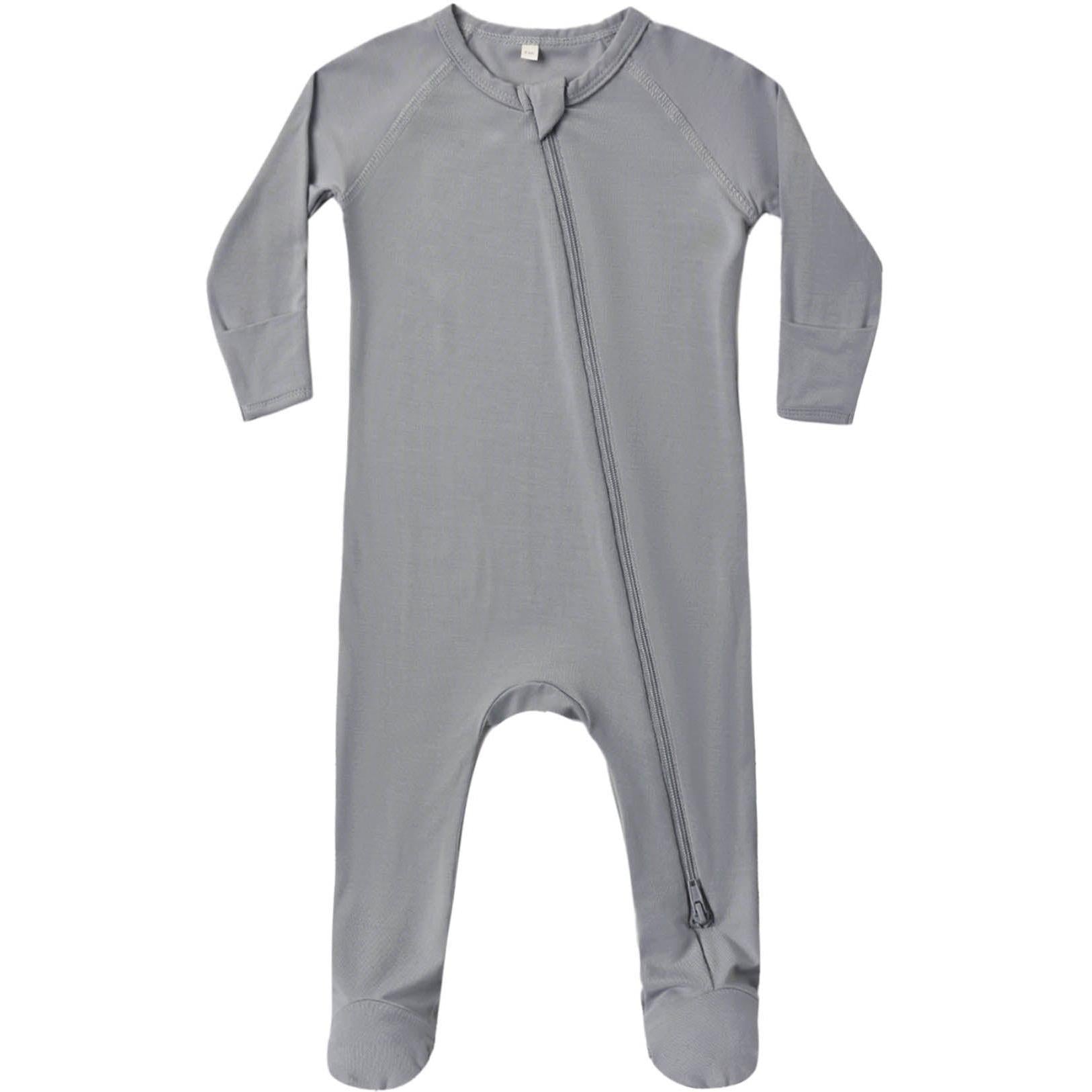 Quincy Mae Bamboo Zip Footie || Slate