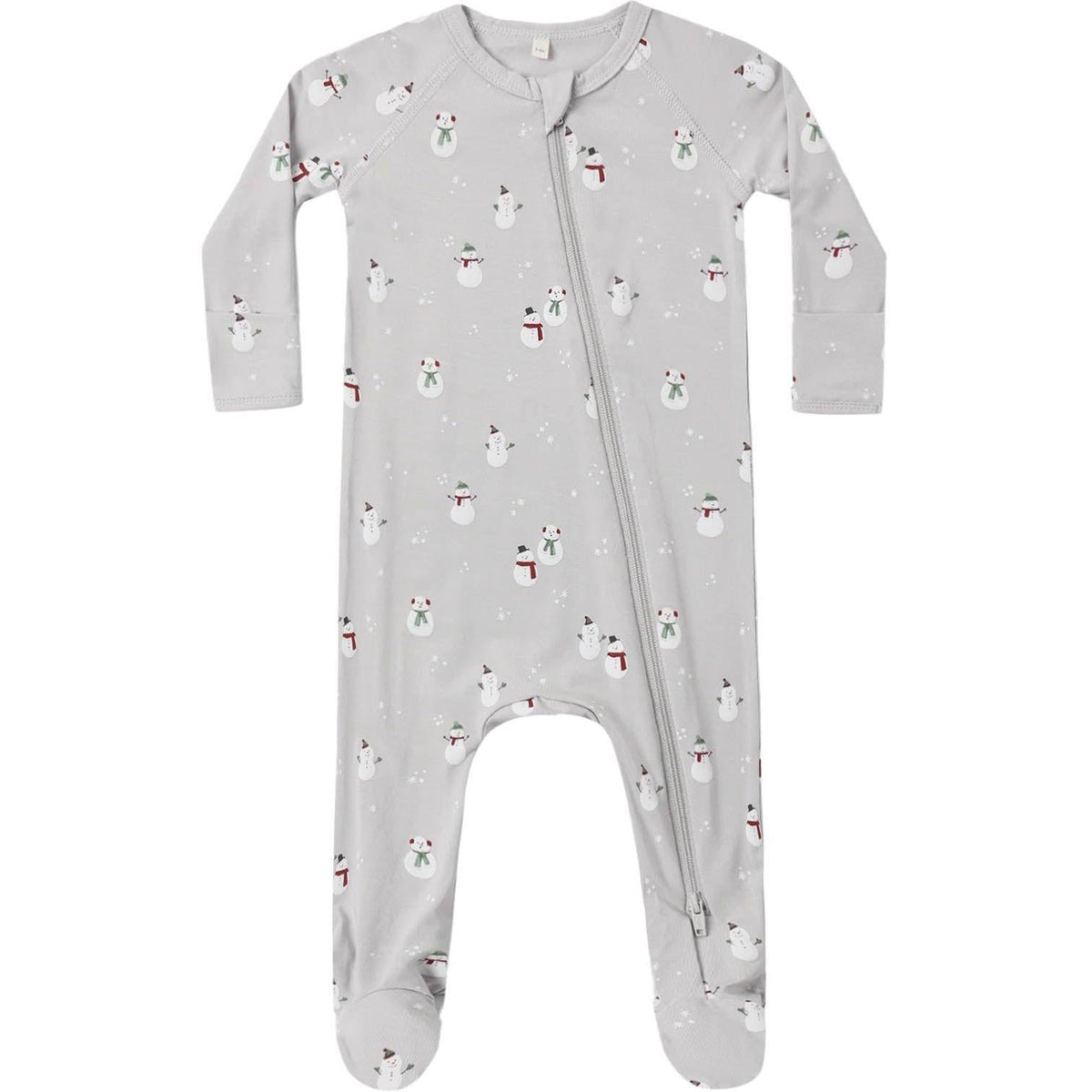 Quincy Mae Bamboo Zip Footie || Snowman