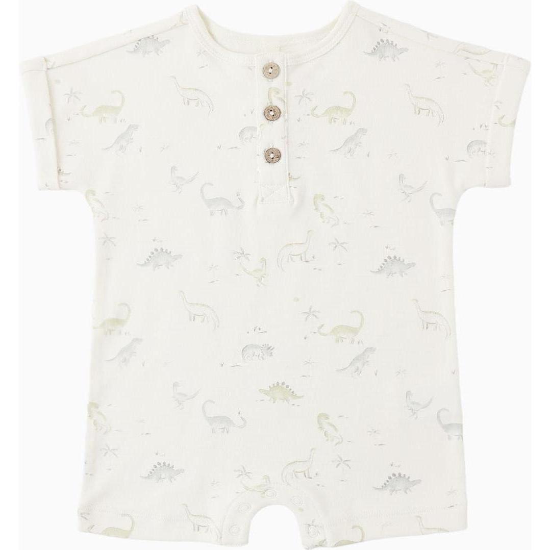 Quincy Mae Short Sleeve One-piece || Dinosaur