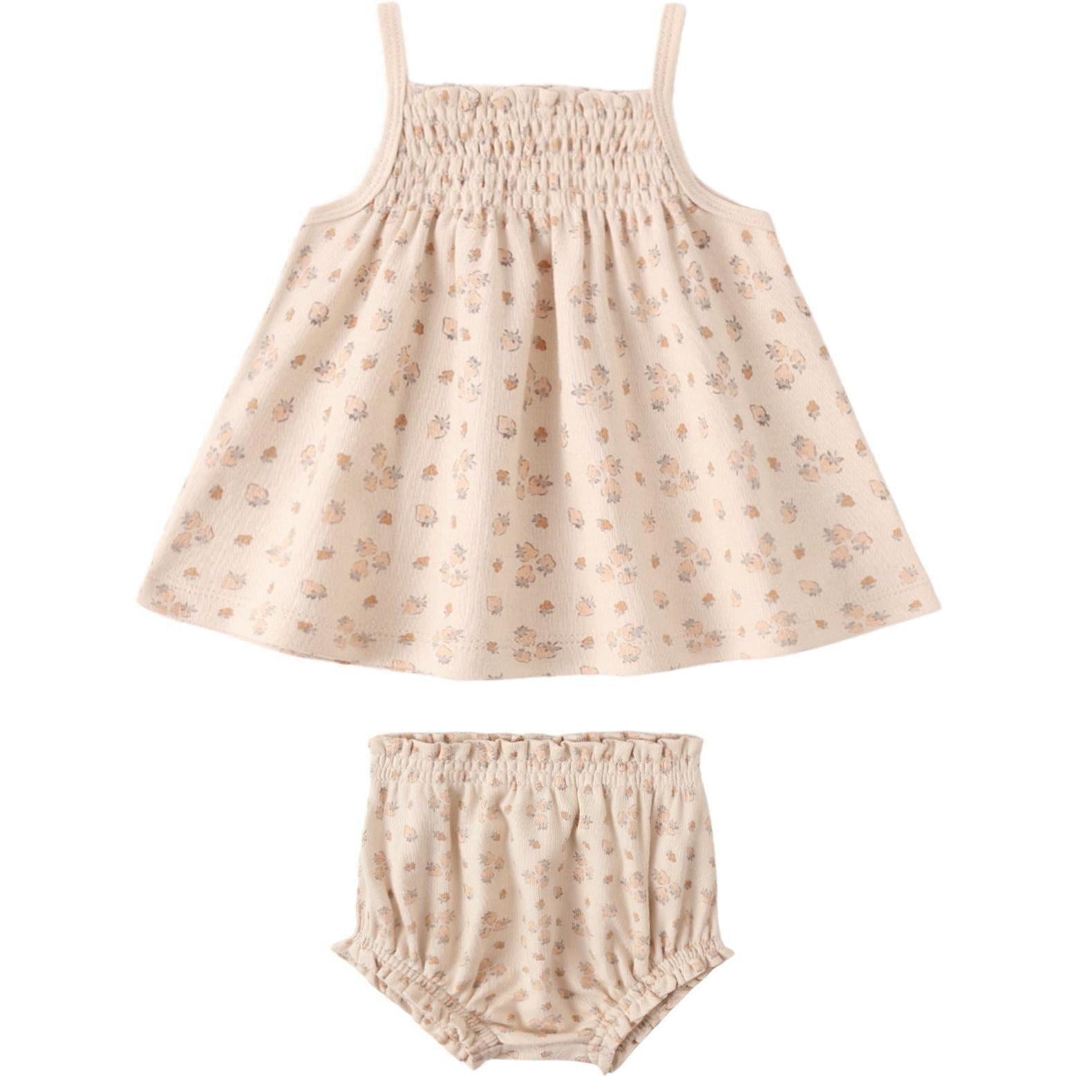 Quincy Mae Smocked Tank + Bloomer Set || Strawberries