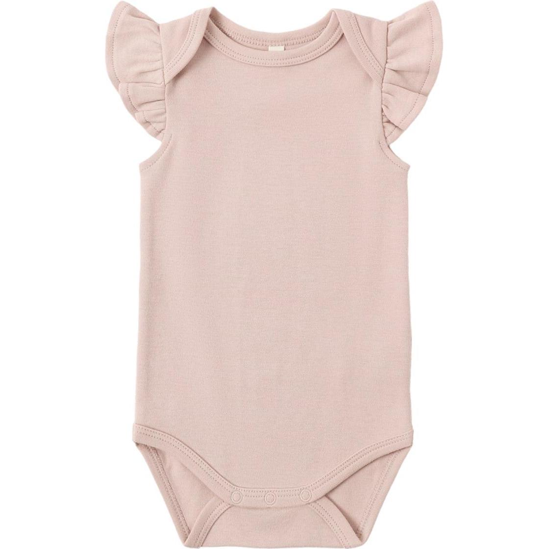 Quincy Mae Flutter Sleeve Bodysuit || Blush