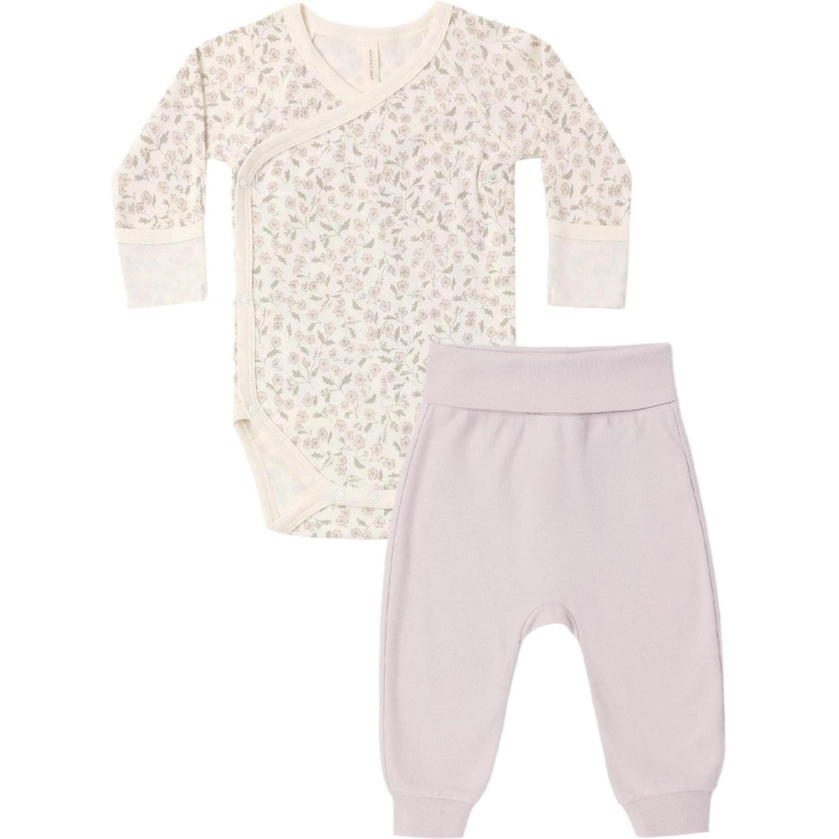Quincy Mae Side Snap Bodysuit + Pant Set || Floret