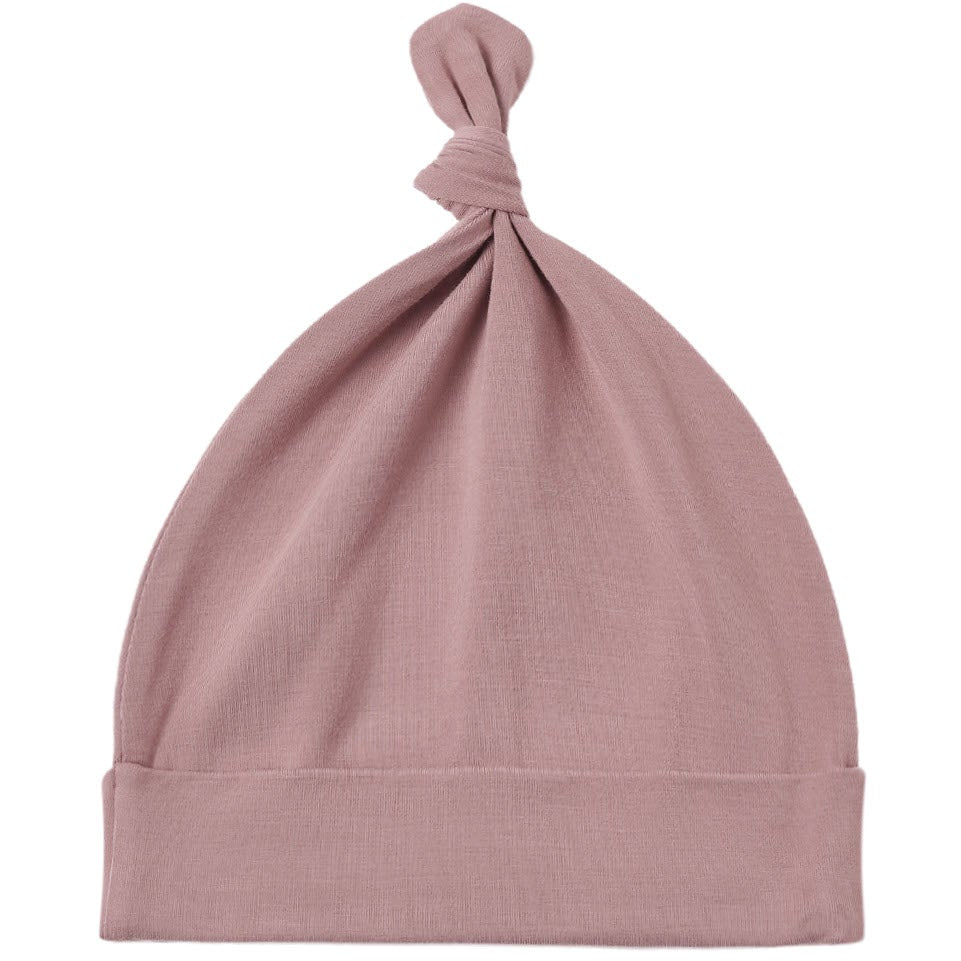 Quincy Mae Bamboo Knotted Baby Hat || Mulberry
