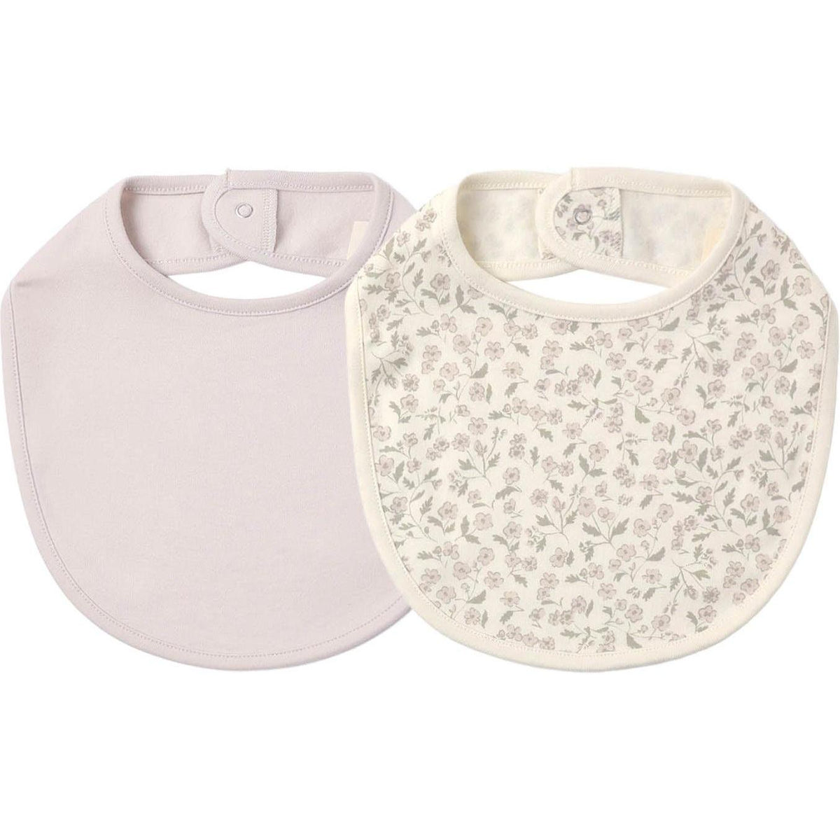 Quincy Mae Jersey Snap Bib, 2 Pack || Floret, Lilac Mist