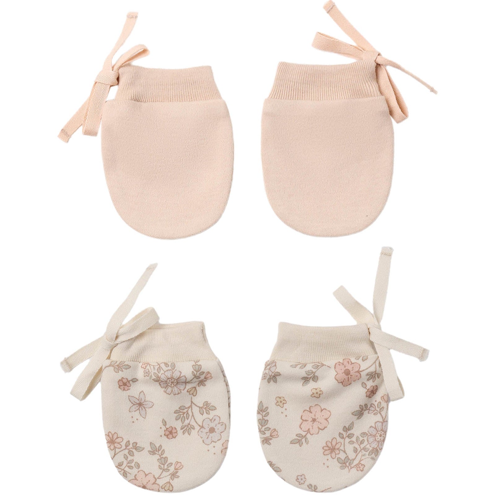 Quincy Mae No Scratch Mittens, Set of 2 || Floral Vine, Dusty Rose