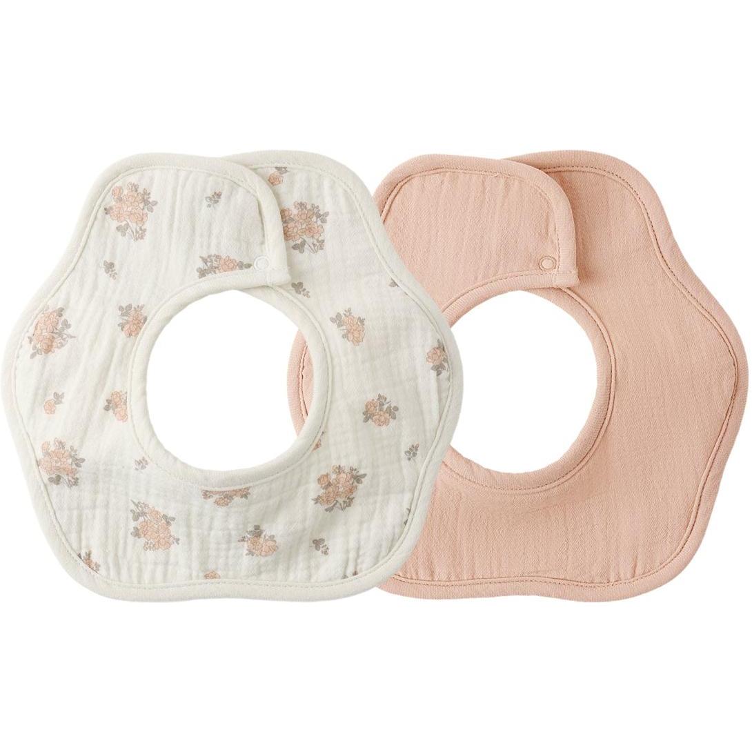 Quincy Mae Flower Bib Pack || Garden Rose, Melon