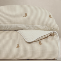 Oilo Bear Premium Muslin Crib Quilt & Sham