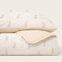 Oilo Bunny Premium Muslin Crib Quilt & Sham Set