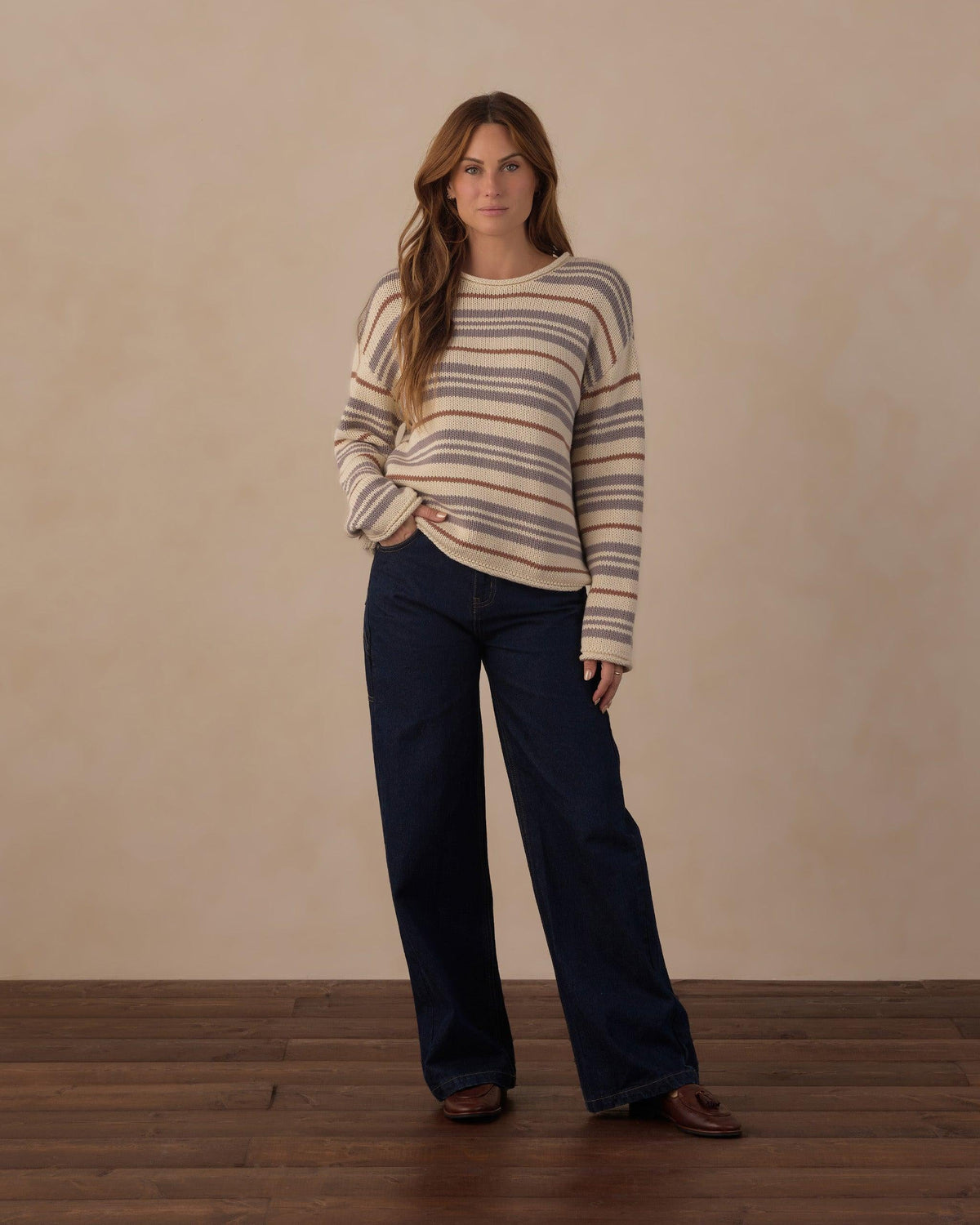 Rylee + Cru Women's Jacques Sweater Dusty || Blue Stripe