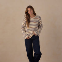 Rylee + Cru Women's Jacques Sweater Dusty || Blue Stripe
