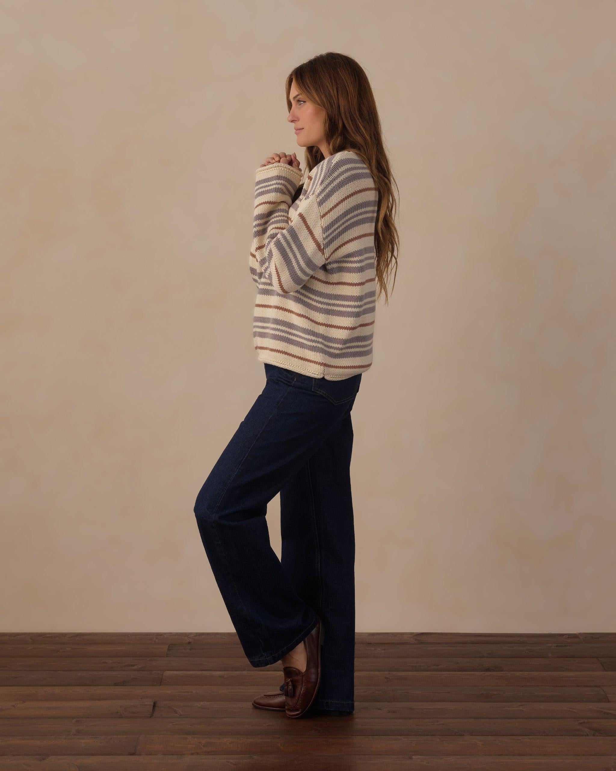 Rylee + Cru Women's Jacques Sweater Dusty || Blue Stripe