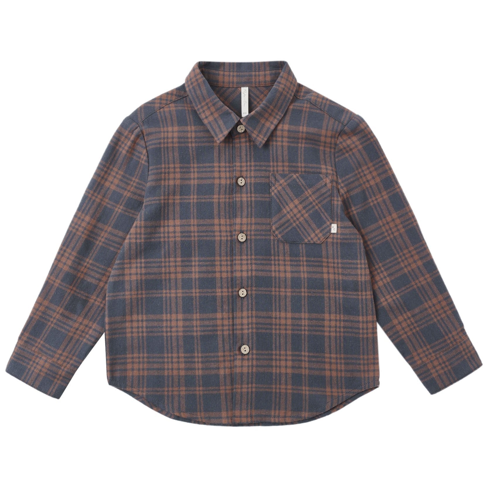 Rylee + Cru Collared Long Sleeve Shirt || Midnight Plaid